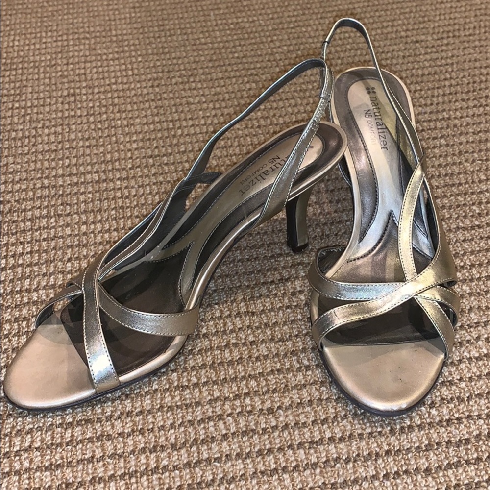 Naturalizer strappy metallic slingback heels